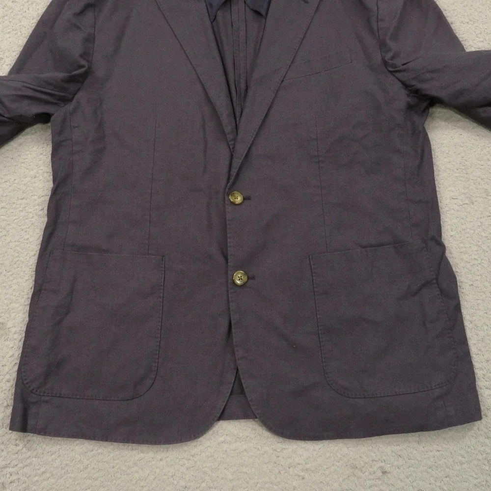 J Crew Jacket Mens XL Hemp Cotton Unstructured Blazer 44R Suit Coat Indigo Blue